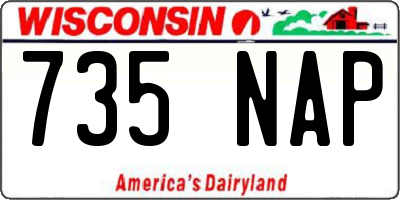 WI license plate 735NAP
