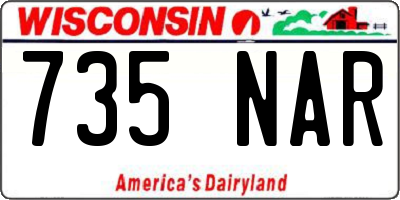 WI license plate 735NAR