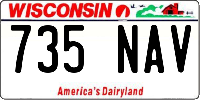 WI license plate 735NAV