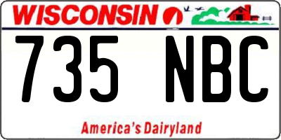 WI license plate 735NBC