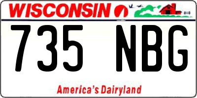 WI license plate 735NBG