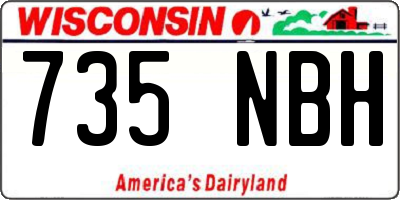 WI license plate 735NBH