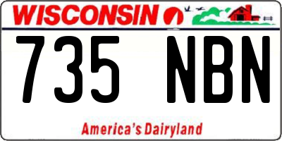 WI license plate 735NBN