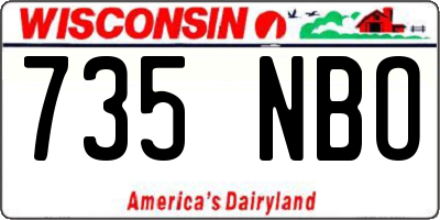 WI license plate 735NBO