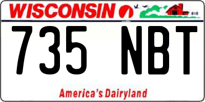 WI license plate 735NBT