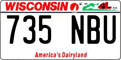 WI license plate 735NBU