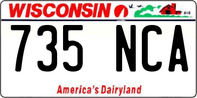 WI license plate 735NCA
