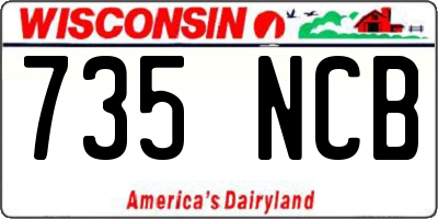 WI license plate 735NCB