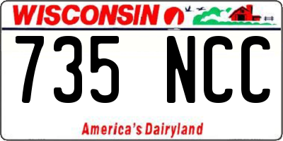 WI license plate 735NCC