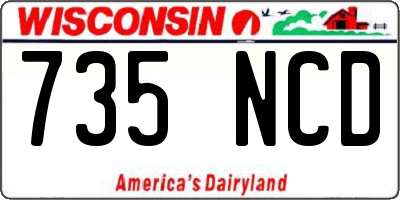 WI license plate 735NCD