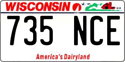 WI license plate 735NCE