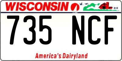 WI license plate 735NCF