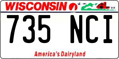 WI license plate 735NCI