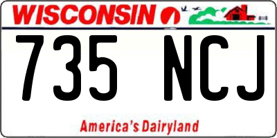 WI license plate 735NCJ