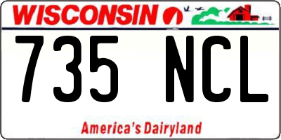 WI license plate 735NCL
