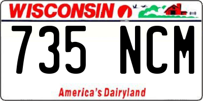 WI license plate 735NCM