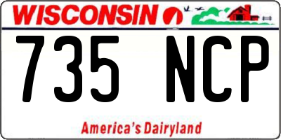 WI license plate 735NCP