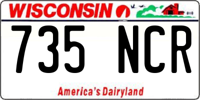 WI license plate 735NCR