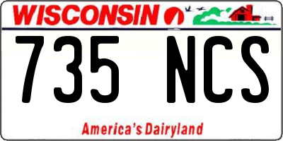 WI license plate 735NCS