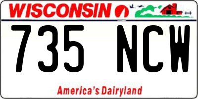 WI license plate 735NCW