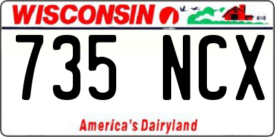 WI license plate 735NCX