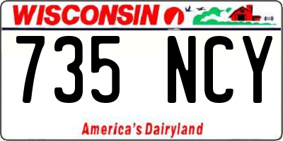 WI license plate 735NCY