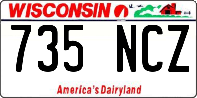 WI license plate 735NCZ