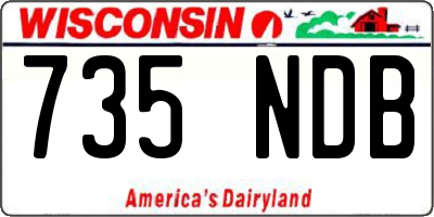 WI license plate 735NDB