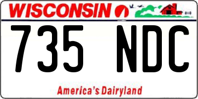 WI license plate 735NDC