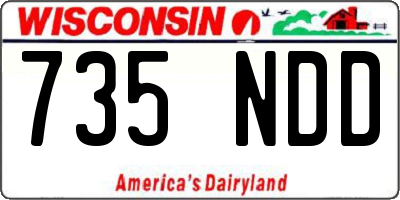 WI license plate 735NDD