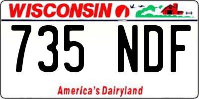 WI license plate 735NDF