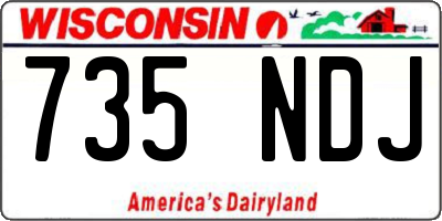 WI license plate 735NDJ