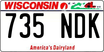WI license plate 735NDK