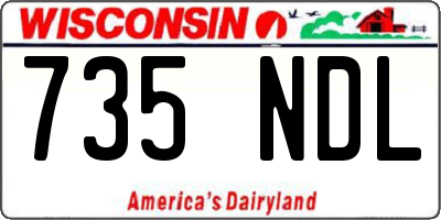 WI license plate 735NDL