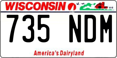 WI license plate 735NDM