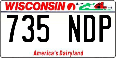 WI license plate 735NDP