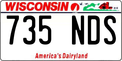 WI license plate 735NDS