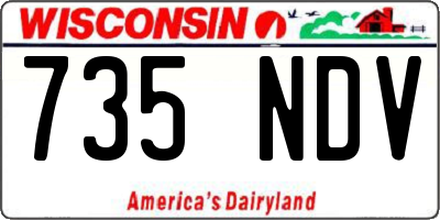 WI license plate 735NDV