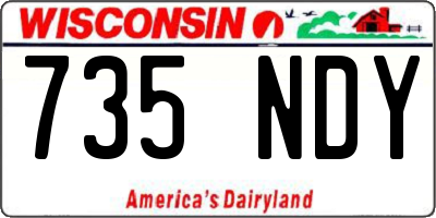 WI license plate 735NDY