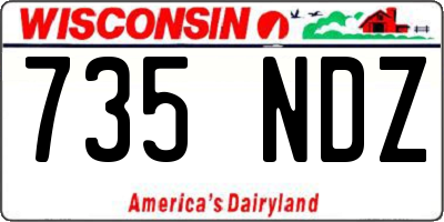 WI license plate 735NDZ