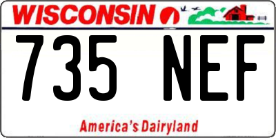 WI license plate 735NEF