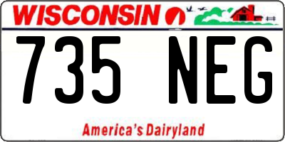 WI license plate 735NEG