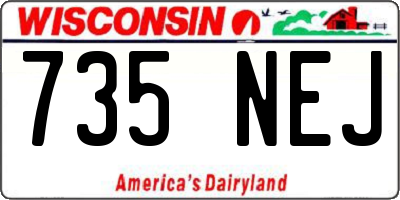 WI license plate 735NEJ
