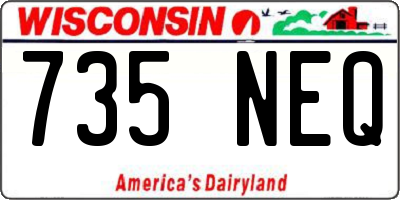 WI license plate 735NEQ