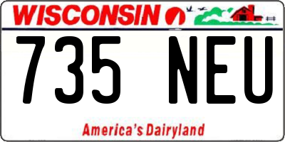 WI license plate 735NEU