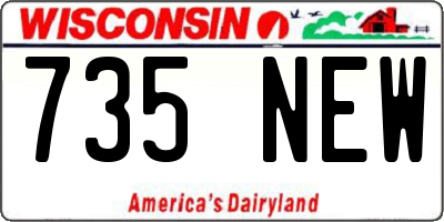 WI license plate 735NEW