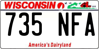 WI license plate 735NFA
