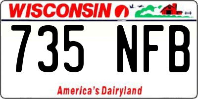 WI license plate 735NFB