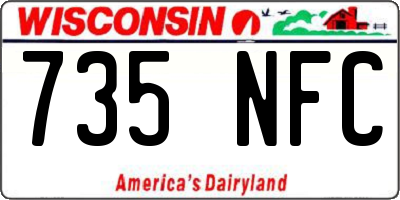 WI license plate 735NFC