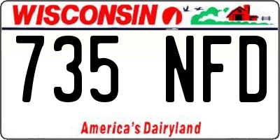 WI license plate 735NFD